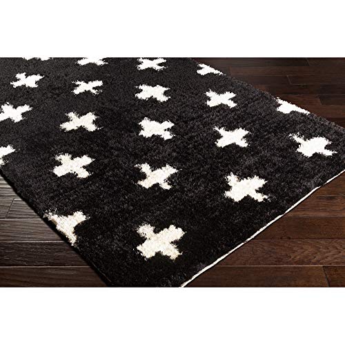 Artistic Weavers Modern Soft Swiss Cross Shag Area Rug, 5' x 7'6", Black