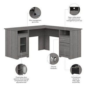 Bush Furniture Cabot 60W L Shaped Computer Desk in Modern Gray