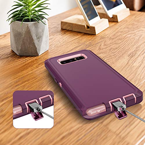 I-HONVA for Galaxy Note 8 Case Shockproof Dust/Drop Proof 3-Layer Full Body Protection [Without Screen Protector] Rugged Heavy Duty Durable Cover Case for Samsung Galaxy Note 8, Purple/Pink