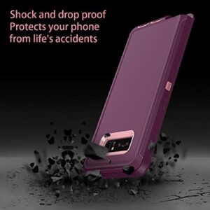 I-HONVA for Galaxy Note 8 Case Shockproof Dust/Drop Proof 3-Layer Full Body Protection [Without Screen Protector] Rugged Heavy Duty Durable Cover Case for Samsung Galaxy Note 8, Purple/Pink