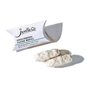 jentleco biodegradable silk floss refill - earth friendly, unflavored, plastic-free, zero-waste, for refillable floss dispenser, 66 yd (30 m / 33 yd x 2 spools)