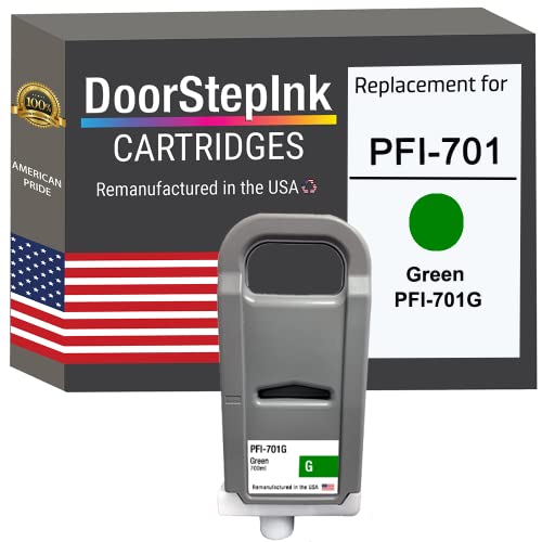 DoorStepInk Remanufactured in The USA Ink Cartridge Replacements for Canon PFI-701 700ML Green for Printer imagePROGRAF iPF8000, iPF8000S, iPF8100, iPF9000, iPF9000s, iPF9100