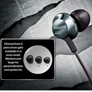 PHILIPS Pro Wired Earbuds, in Ear Headphones with Mic Powerful Bass, Hi-Res Audio, Comfort Fit, Lightweight Ear Phones with Microphone