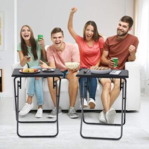 AMERIERGO Folding Table - No Assembly Required TV Tray for Eating on The Couch, Stable Dinner Foldable Table, Snack Coffee End Table Small Table Easy Storage for Living Room & Bedroom