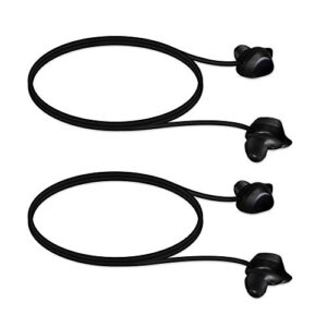 kwmobile straps compatible with samsung galaxy buds/buds plus - 2x silicone holder for wireless earphones - black