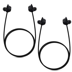 kwmobile Straps Compatible with Samsung Galaxy Buds/Buds Plus - 2X Silicone Holder for Wireless Earphones - Black