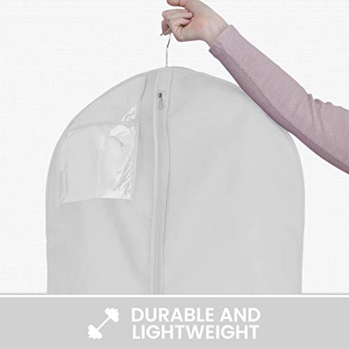 Wedding Dress Garment Bag 16 inch Gusset, with Shoe Pockets and Handle Durable, Rip and Water Resistant Material Large Size Clear Vinyl Pouch for Labeling