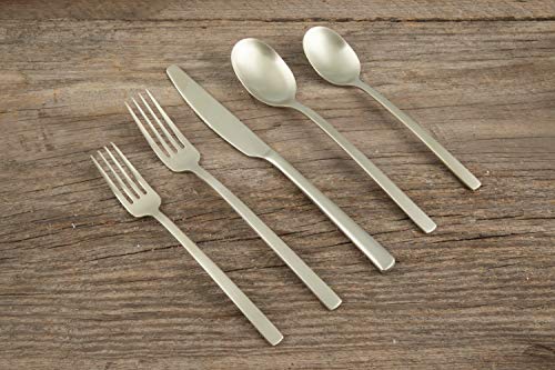 Cambridge Silversmiths Beacon Champagne Satin 20 Piece Flatware Set, Service for 4, silver