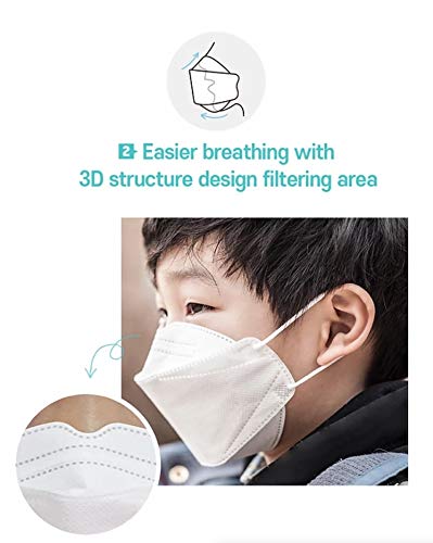 (Pack of 10) [Heal Made] (Age 5 to 14) 4-Layers Premium Filters (KF94 Certified) Kids Face Mask (Made in Korea) Respirators Protective Disposable Dust Covers (Children Youth Teen) Individual Packaged