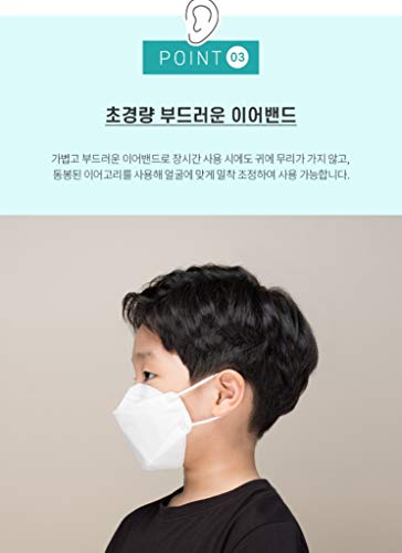 (Pack of 10) [Heal Made] (Age 5 to 14) 4-Layers Premium Filters (KF94 Certified) Kids Face Mask (Made in Korea) Respirators Protective Disposable Dust Covers (Children Youth Teen) Individual Packaged