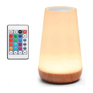 amexi table lamp led touch sensor bedside lamp + dimmable warm white light,used in lamp for kids room room,corridor, living room usb rechargeable night light (beige)