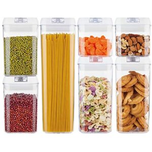 food storage container set,pantry organization and storage, kitchen canisters with lids, leak-proof pantry storage containers for flour, sugar, baking supplies,7pcs set