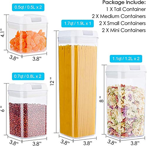 Food Storage Container Set,Pantry Organization and Storage, Kitchen Canisters with Lids, Leak-Proof Pantry Storage Containers for Flour, Sugar, Baking Supplies,7PCS Set