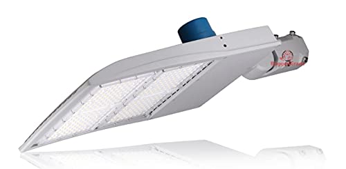 300 Watt LED NextGen II Parking Lot Lights – 40,000 Lumens – Super Efficiency 130 Lumen to Watt - 5000K - with Photocell - Silver/Gray Housing