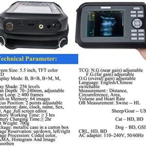 Portable Ultrasound Scanner for Veterinary,Digital PalmSmart Ultrasonic Scanner Veterinary Pregnancy V8 with Rectal Probe for Large Animals like Cattle, Horse, Camel, Equine, Goat, Cow and Sheep