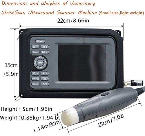 Portable Ultrasound Scanner for Veterinary,Digital PalmSmart Ultrasonic Scanner Veterinary Pregnancy V8 with Rectal Probe for Large Animals like Cattle, Horse, Camel, Equine, Goat, Cow and Sheep