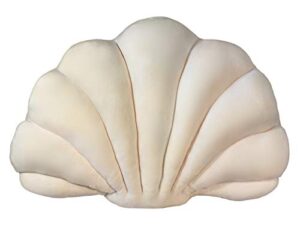 shell pillow in a luxurious fabric. decorative seashell cream throw pillow for bed or couch. perfect nautical decor pillows for beach home decor. 18 x 13 inches – ideal accent pillows