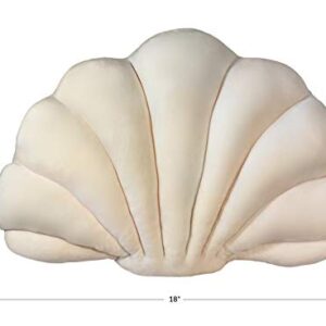 Shell Pillow in A Luxurious Fabric. Decorative Seashell Cream Throw Pillow for Bed or Couch. Perfect Nautical Decor Pillows for Beach Home Decor. 18 X 13 Inches – Ideal Accent Pillows