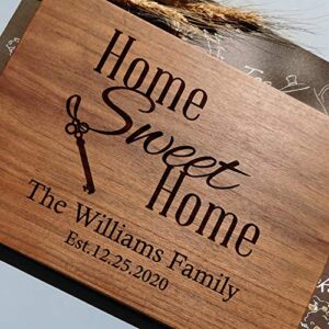 housewarming gifts, personalized cutting board for men, parents, couples, newlyweds, new home decor, new apartment, first home - home sweet home