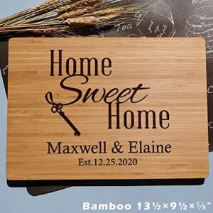 Housewarming Gifts, Personalized Cutting Board for Men, Parents, Couples, Newlyweds, New Home Decor, New Apartment, First Home - Home Sweet Home