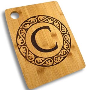custom catch personalized cutting board - custom bamboo gift - letter c