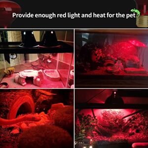 FIVEAGE 75W Red Heating Light Infrared Bulb UVA Spot Heat Lamp for Reptile and Amphibian Use - Lizard Tortoise Spider Snake Chameleon 2 Pack
