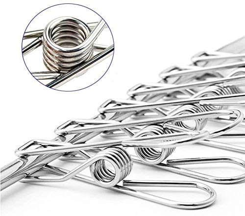 2 Pack Stainless Steel Sock Drying Rack with 72 Clips, Swivel Wind-Proof Hook Clothes Hanger Dryer for Sock, Underwear, Bra, Laundry Accessories