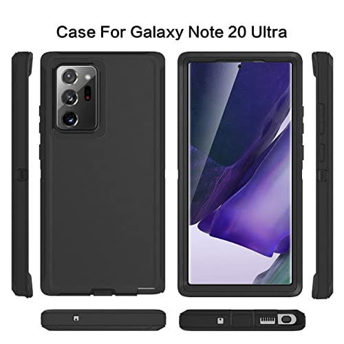 MXX Galaxy Note 20 Ultra Heavy Duty Protective Case with [3 Layers] Rugged Rubber Shockproof Protection Cover for Galaxy Note 20 Ultra (Black)