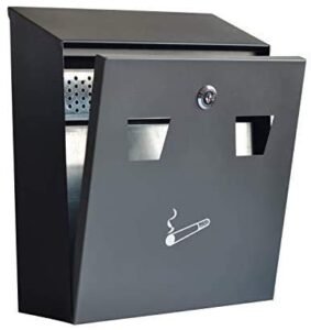 genericdefghij wall-mounted cigarette disposal tower - commercial ashtray - black