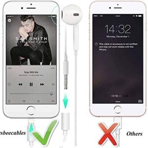 esbeecables 2 Pack for iPhone 3.5mm Headphones Adapter, Apple MFi Certified Lightning to 3.5mm Earphones/Headphones Jack Aux Audio Adapter Dongle for iPhone 14/13/12/11/XS/XR/X/8/7/SE, Support All iOS