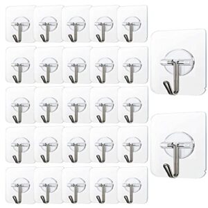 adhesive hooks 40 pack 22lb(max) adhesive wall hooks, heavy duty self adhesive hooks for kitchens, bathroom, office by cologo