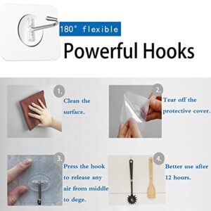 Adhesive Hooks 40 Pack 22lb(Max) Adhesive Wall Hooks, Heavy Duty Self Adhesive Hooks for Kitchens, Bathroom, Office by COLOGO