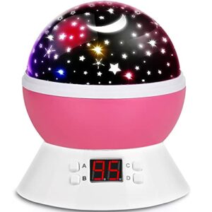 star projector night lights for kids, anteqi kids night light with timer rotation for ceiling for adult teen girls room decor