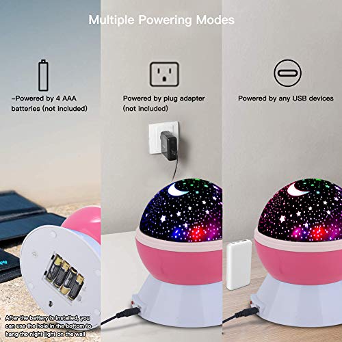 Star Projector Night Lights for Kids, ANTEQI Kids night Light With Timer Rotation for Ceiling for Adult Teen Girls Room Decor