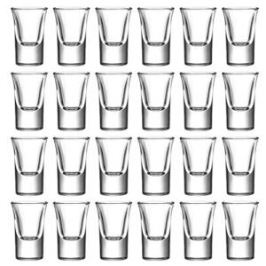 1.2oz / 35ml shot glass set with heavy base, clear shot glasses for whiskey, vodka and liqueurs, set of 24