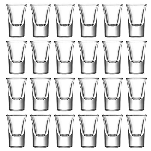 1.2oz / 35ml Shot Glass Set with Heavy Base, Clear Shot Glasses for Whiskey, Vodka and Liqueurs, Set of 24
