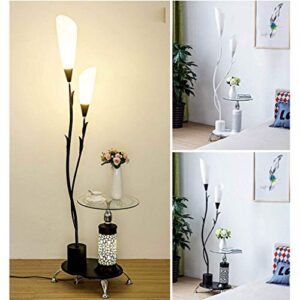 Floor lamp LED Floor Lamp Modern Minimalist Lily Coffee Table Floor Lamp Wrought Iron Living Room Bedroom Floor Lamp Lighting Floor Light (Color : Black)