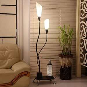 Floor lamp LED Floor Lamp Modern Minimalist Lily Coffee Table Floor Lamp Wrought Iron Living Room Bedroom Floor Lamp Lighting Floor Light (Color : Black)