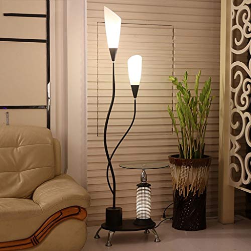 Floor lamp LED Floor Lamp Modern Minimalist Lily Coffee Table Floor Lamp Wrought Iron Living Room Bedroom Floor Lamp Lighting Floor Light (Color : Black)