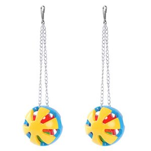 balacoo 2pcs bird hanging ball chewing treat toy cage play toy for parrot parakeet cockatiel conure
