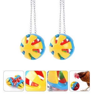 balacoo 2Pcs Bird Hanging Ball Chewing Treat Toy Cage Play Toy for Parrot Parakeet Cockatiel Conure