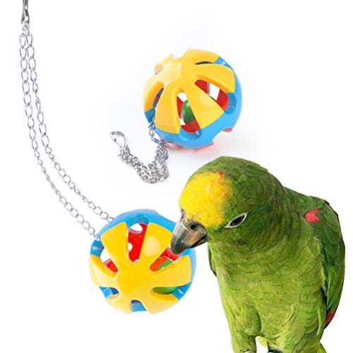 balacoo 2Pcs Bird Hanging Ball Chewing Treat Toy Cage Play Toy for Parrot Parakeet Cockatiel Conure