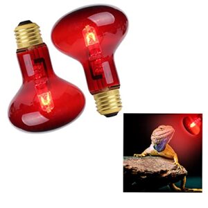 fiveage 75w red heat light reptile heat lamp infrared bulb uva basking spot bulb for reptile and amphibian use - bearded dragons lizard tortoise snake chameleon 2 pack