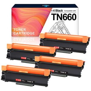 h&bo topmae compatible toner cartridge replacement for brother tn660 tn 660 tn630 tn 630 high yield to use with hl-l2300d hl-l2320d hl-l2340dw hl-l2360dw mfc-l2720dw mfc-l2740dw dcp-l2540dw (4 black)