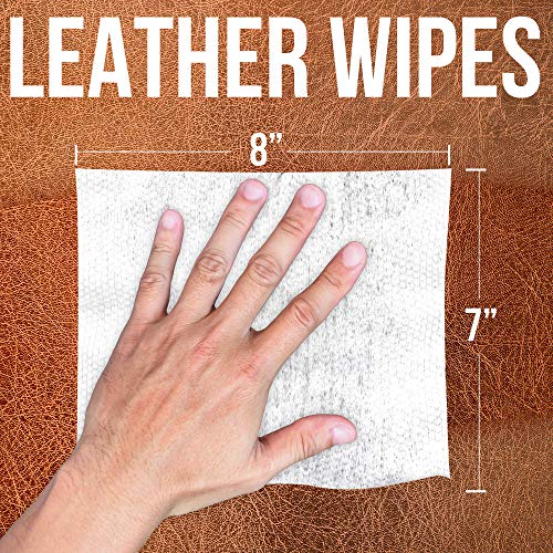 JJ CARE Leather Wipes for Car Seats [Pack of 80] Leather Cleaning Wipes + Free Microfiber Cloth, Leather Wipes for Couch, Car Interior, Furniture, Shoes and Purses Cleaner