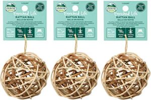 oxbow animal health 3 pack of rattan ball small pet chew toys