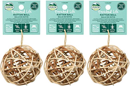 Oxbow Animal Health 3 Pack of Rattan Ball Small Pet Chew Toys