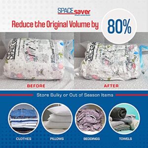 Spacesaver Vacuum Storage Bags (Electric Pump + Variety 10-Pack) Save 80% on Clothes Storage Space - Vacuum Sealer Bags for Comforters, Blankets, Bedding, Clothing - Compression Seal for Closet Storage.