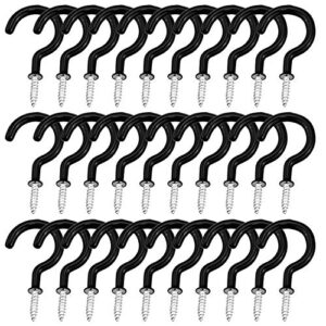 30 pack multi-function wall hooks garage hooks cup hooks for indoors outdoors (black, 2 inch)
