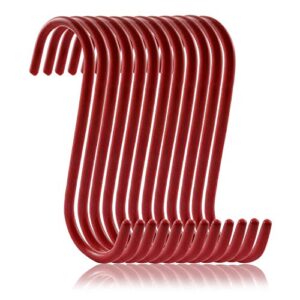 nx garden 12pcs utility hook red coated s shape hooks for kitchenware pots utensils clothes bags towels